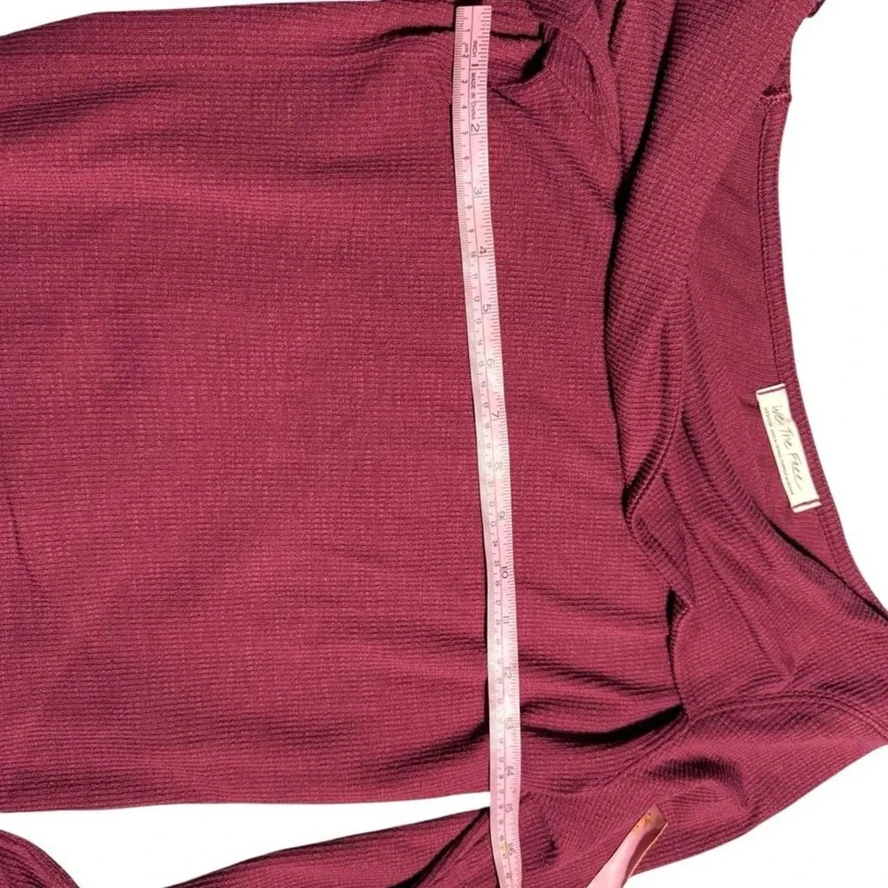Free People Addie Layering Top Medium Pomegranate Burgundy Off Shoulder